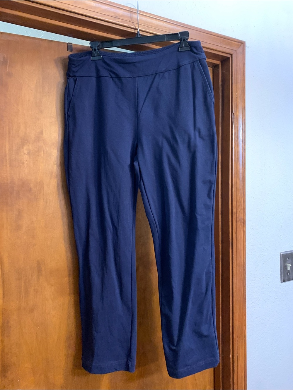 Allison Daley Navy Straight-Leg Pull-On Pants